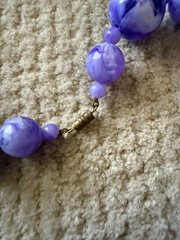 Vintage Purple chunky necklace set earrings Japan NOS excellent 1950s Retro
