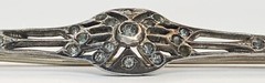 Antique Signed Sterling Top 925 Art Deco Rhinestone Paste 2.75” Bar Pin Brooch