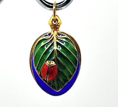 Heavy Enamel Egg Pendant Charm Ladybug Leaf Rhinestone Russian Style Gold