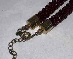 vintage ALDO almandine red cluster bead choker necklace