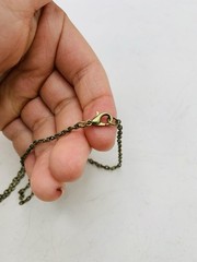 Vintage Bronze Tone Lovebird in Gilded Cage Dove Heart Lock Key 18 in Necklace