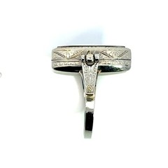 Collectible Vintage Art Deco BELAIS 18K White Gold Watch Ring Size 7