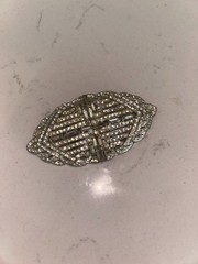 Vintage 1930s Art Deco Rhinestone Statement Brooch Pin Geometric Baguette Clear