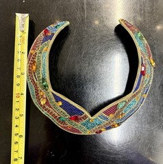 Vtg 1989 Signed M&J Hansen Brass Rhinestone Collar Necklace, Bracelet, Earrings