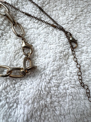 VTG HEART 1990s 2000s y2k Circle Modernist *2 Necklaces Stack* Lot Choker Unique