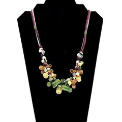 1970/1980s Mexican Folk Art Cluster Necklace Pottery Mugs Charms Ethnic Vintage