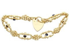 Vintage 1.20Ct Sapphire and 0.24Ct Diamond, 18k Yellow Gold Bracelet (1989)