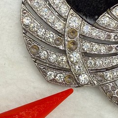 Vintage Butler and Wilson Rhinestone Ribbon Brooch Pot Metal Signed B&W READ