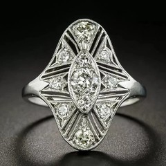 Vintage Art Deco Lab Created Round Cut Diamond Wedding Ring 925 Sterling Silver