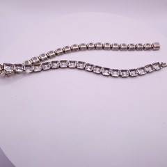 Antique Art Deco Rivere Choker Necklace Sterling Silver Signed H&H Womens