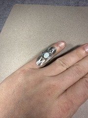 Beautiful Vintage Southwest Sterling Silver Opal Cabochon Ring Sz 5.25