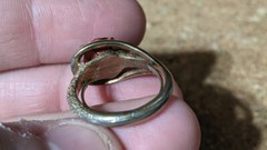 RED ROSE GOLD COLORED RING SIZE 5-6 ADJUSTABLE / WRONGWAY052