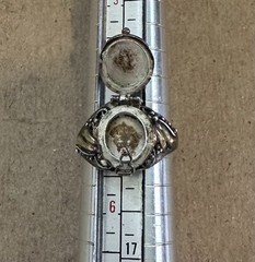 VINTAGE STERLING SILVER AMETHYST POISON RING, SIZE 5, FREE SHIPPING