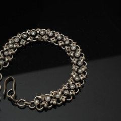 925 Antique Silver chain Bracelet with Pearl BLSS/22