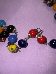 Vintage Italian Murano Millefiori Glass Bead Necklace 18” Long