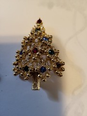 Lot 2 ~ Vintage Eisenberg Christmas Tree Pin Lot Of 2