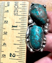 Native American Turquoise Sterling Silver Ring Old Pawn Antique Navajo 7.5