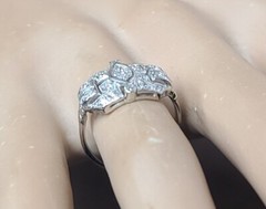 0.52ct Vintage Filigree Platinum Ring Natural Marquise Diamond SI1-H