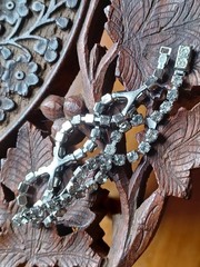Vintage 1950s/1960s Double Strand Twined Art Deco-style Rhinestone Bracelet