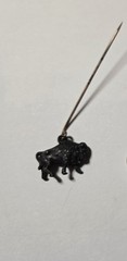 VINTAGE LAPEL STICK PIN W/DANGLING BUFFALO/BISON- Early 1900’s