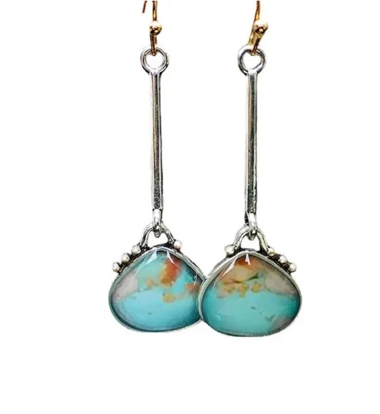 Vintage Silver Opal Turtle Dangle Earrings – Wedding & Party Jewelry