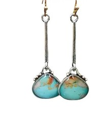 Vintage Silver Opal Turtle Dangle Earrings – Wedding & Party Jewelry