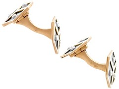 Antique French 0.24 Ct Diamond Platinum Set 14k Rose Gold Cufflinks