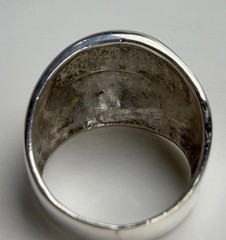 Vintage Heavy Modernist Ribbed Dome 925 Sterling Silver Cocktail Ring Sz. 7.25