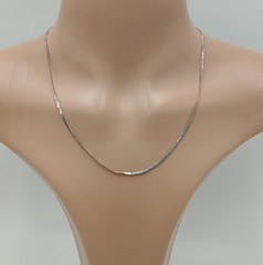 925 Italy Herringbone Necklace 18in Sterling Silver 2g Flat Sleek Unisex Chain