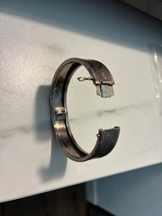 Vintage Hinged Bangle Bracelet 800 Silver Engraved Floral clasp 27 grams