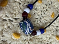 Lot Of 2 Vintage 90s GD Deadhead Hippie Seed Bead Polymer Clay Necklace