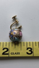 3 pc Set Necklace Earrings Vtg Italy Wedding Cake Beads Glass Blue Gold Pink