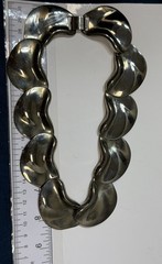 Vintage Modernist Statement Necklace Silver Tone Mirror Finish Chunky Collar