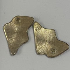 Vintage Signed Don-Lin Black & Gold Enamel Art Gold-tone Pierced Earrings