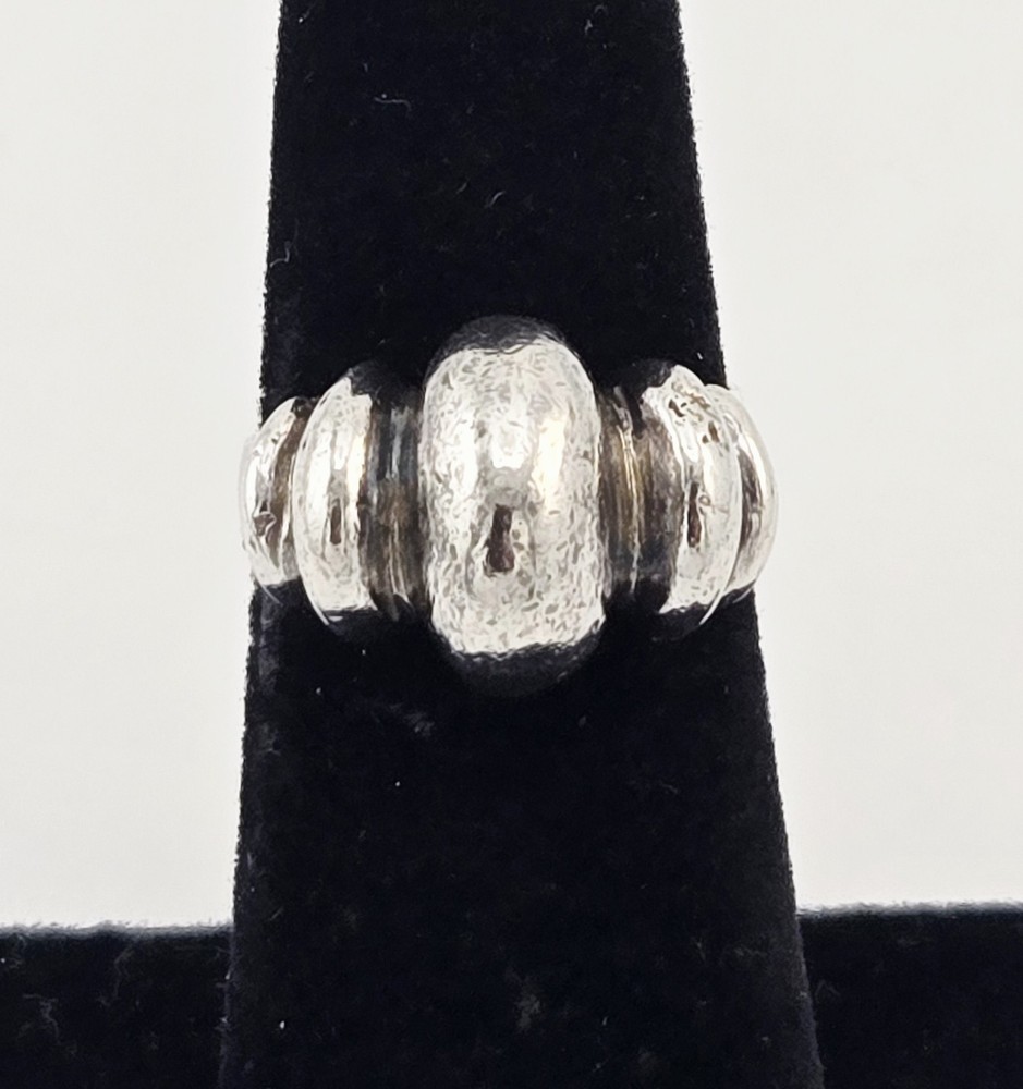 Vintage Taxco Scalloped Sterling Silver Dome Modernist Ring Size 5 – 6g