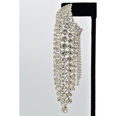 Vintage Crystal Climber Waterfall Earrings Drip Tassel Dangle Chandelier Y2K 9C
