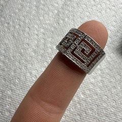 925 Sterling Silver Geometric Pattern Band Ring Sz 8.25 6 Grams