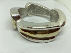 YAACOV HELLER STERLING SILVER VERMEIL ARTFORM BANGLE BRACELET 74 grams