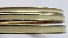 Vintage Cream Enamel Gold Tone Bangle Bracelet Set 3 Stackable Bangles 8 In