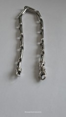 1980s Italian 14K white gold paperclip bracelet, 7.5″ Men’s Lobster Clasp – 9.5g