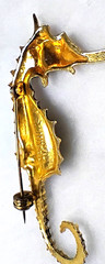 Vintage Seahorse Figural Brooch Pin Nautical Coastal Enamel Made Spain Beach
