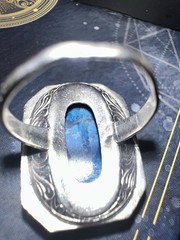 Antique/Vintage Sterling Silver Lapis Lazuli And Marcasite Ring. Art Deco