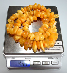 44gr RUSSIAN SOVIET BALTIC AMBER BEAD NECKLACE 琥珀 BRACELET STONE PENDANT EARRING