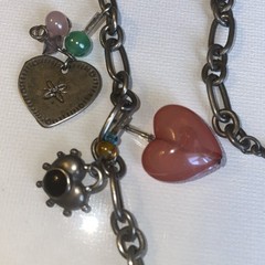 Vintage Glass Heart Music Ballerina Dangle Charm Necklace 28 In