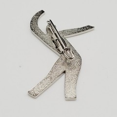 Modern Abstract Dancer Brooch Silver Tone Minimalist Silhouette 1990s Figure Pin