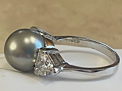 Vintage signed trillion cut crystal 925 Sterling Silver Ring 8 Suzanne Somers
