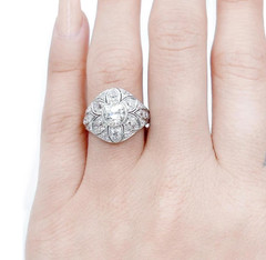 Fancy Intense White Brilliant Cut 2.89CT Lab-Created Diamonds Flower Design FN