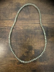 Vintage Light Green Prehnite Beaded Strand Necklace Round Gemstone 20 Inch