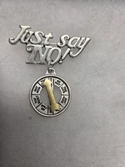 Vtg Danecraft silver gold tone “Just Say No” spinning arrow Pin
