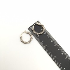 Vintage ROSS SIMONS 2 Tone Sterling Silver Diamond Hoop Earrings 925 9g #66